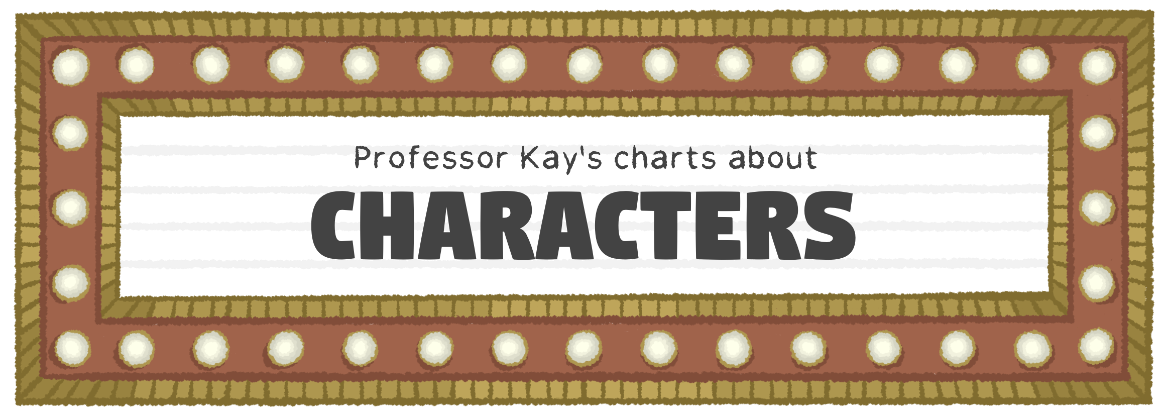 Professor Kay's charts about Characters